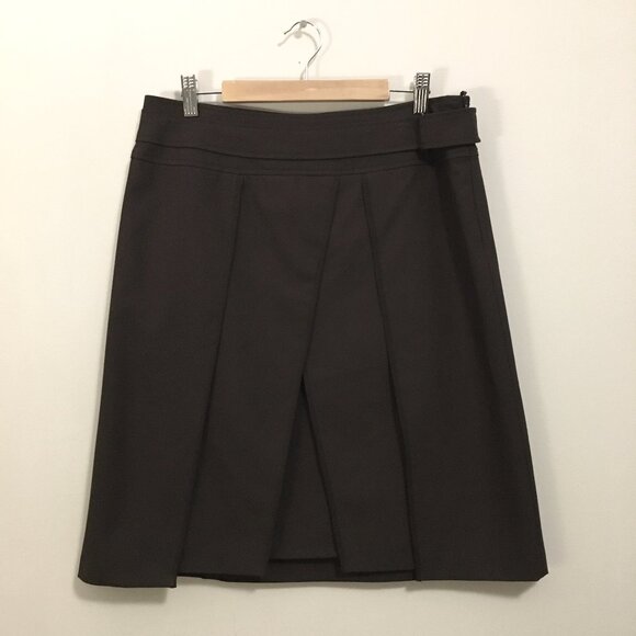 Poland Made Vintage Esprit Espresso Brown Panelled A-Line Skirt - Picture 1 of 14